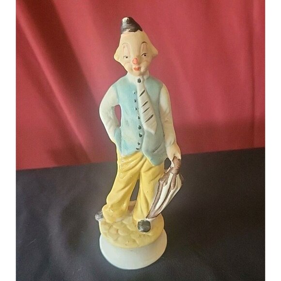 Vintage Hobo Derby 6 1/4" Clown Bisque Figurine - Picture 1 of 10